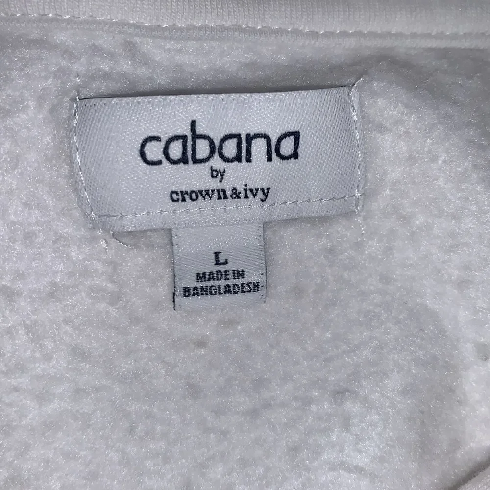 Cabana by Crown&Ivy Drawstring Hood Kangaroo Pocket Sweatshirt Size L - Picture 9 of 10